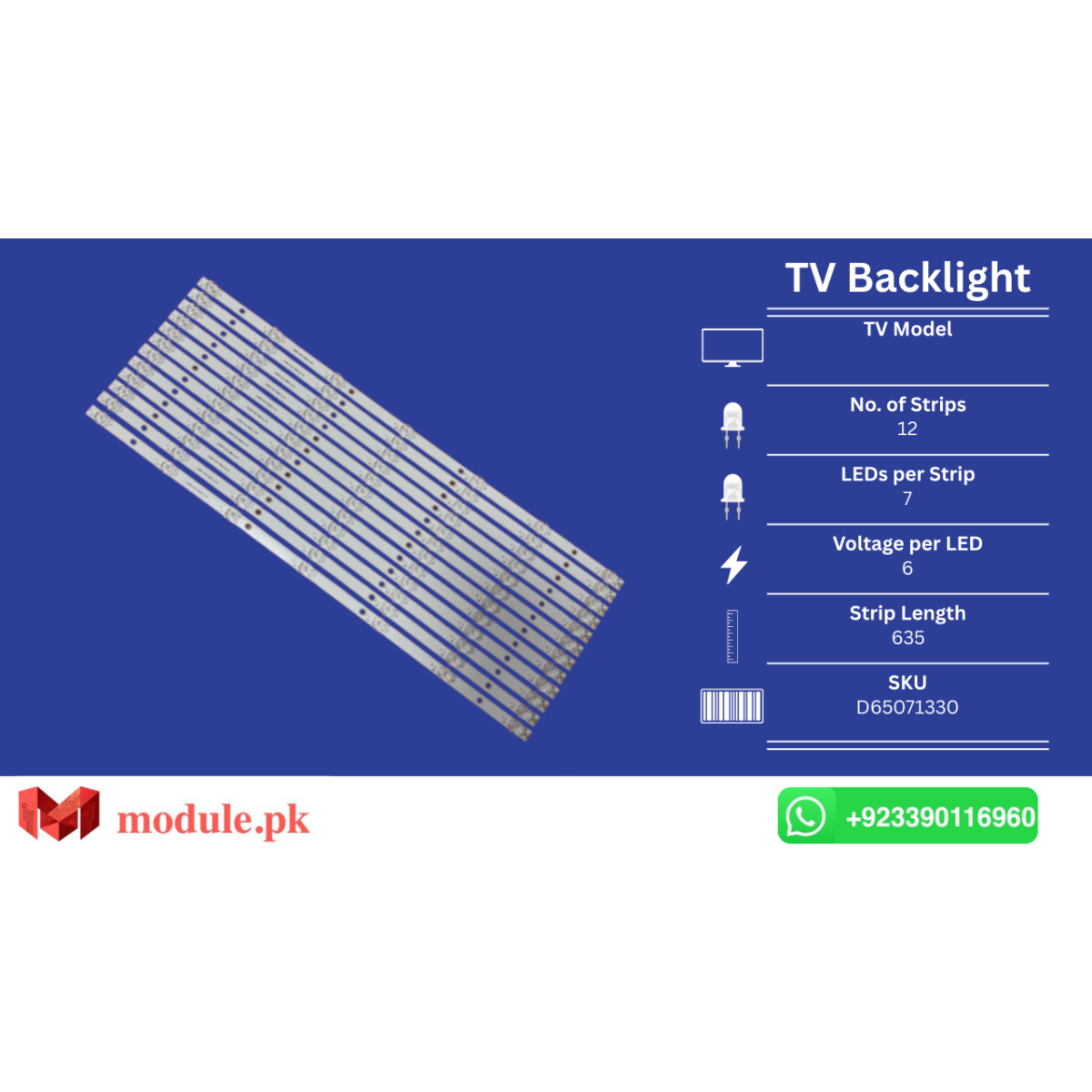 LED Backlight Strip MultyNet 65" - 6V - 635mm - CX650DLEDM