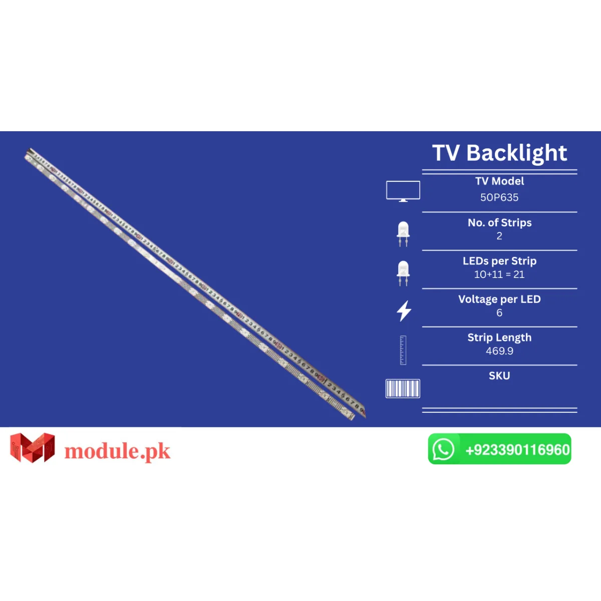 LED Backlight Strip TCL 50" - 6V