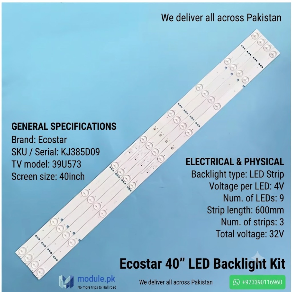 Ecostar KJ385D09 backlight