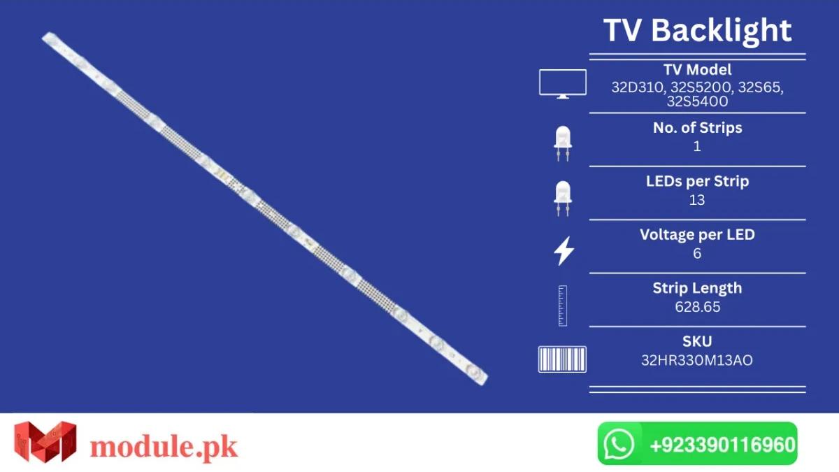 LED Backlight Strip TCL 32" - 6V - 630mm - 32S230A, 32V6EA, 32S5400, 32S11F