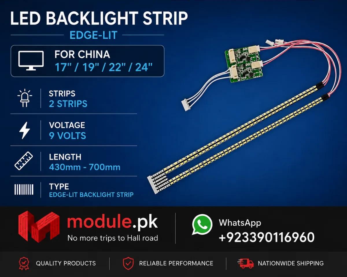 LED Backlight Edge-lit China 19" - 9V - 430-700mm - 17"-19"-22"-24"