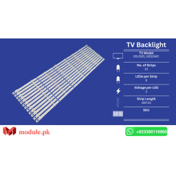 LED Backlight Strip Ecostar 65" - 3V - 697mm - CX-65U565, K650WD, 65PUF6056, 65PUF6031, 65PFF5459, 65PFF5455, TH-65DX400C