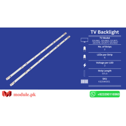 LED Backlight Strip Ecostar 32" - 3V - 572mm - CX-32U861, CX-32U860, CX-32U871, CX-32U576, CX-32U577, CX-32U560, Aconatic 32HS522AN, Aconatic 32HS534AN, AOC 32M3080
