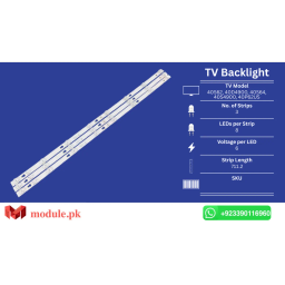 LED Backlight Strip TCL 40" - 6V - 711mm - 40S62, 40D4900, 40S64, 40S4900, 40P62US, 4C-LB4008-HR03J, V400HJ6-PE1, LVF395ND14, 40S3830, 40S3820, 40D2930