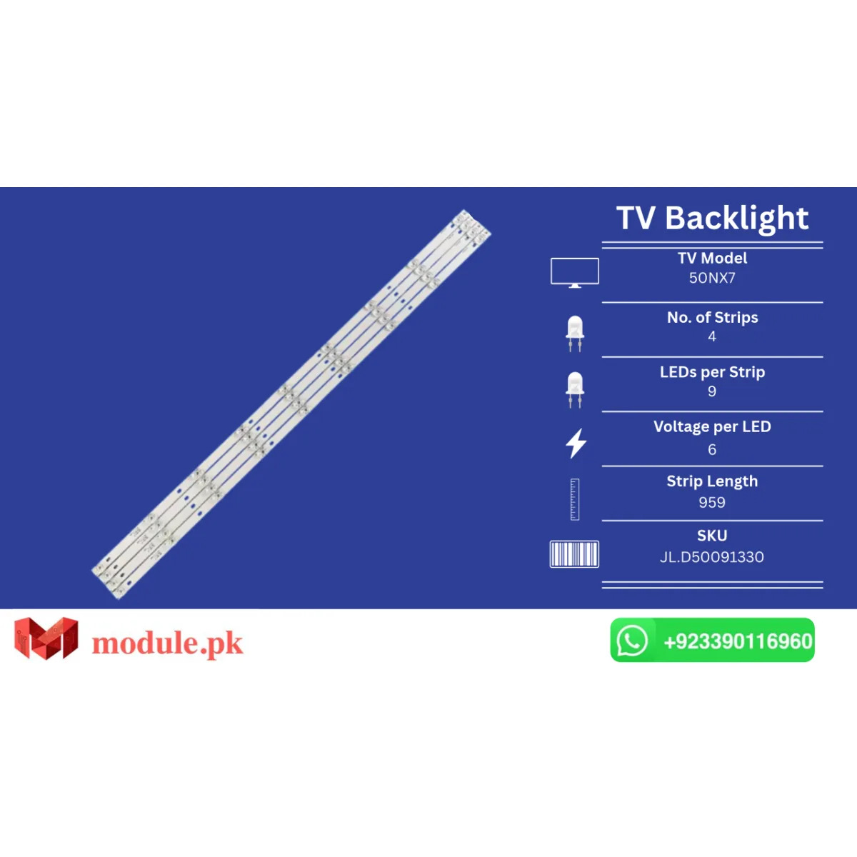 LED Backlight Strip MultyNet 50" - 6V - 959mm - 50NX7