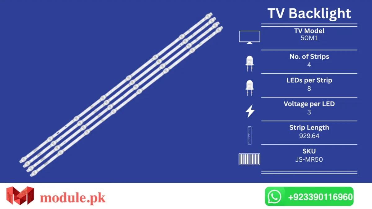 LED Backlight Strip China 50" - 3V - 930mm - 50M1, XS-3207