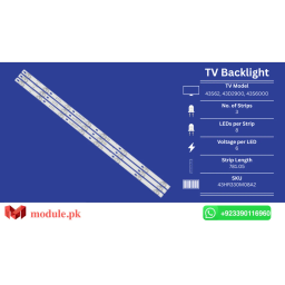 LED Backlight Strip TCL 43" - 6V - 781mm - 43S62, 43D2900, 43S6000, L43P1A-F, LE43F1B