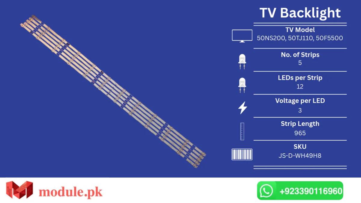 LED Backlight Strip Changhong/MultyNet/Hisense 50" - 3V - 965mm - 50NS200, 50TJ110, 50F5500, 490H8A00