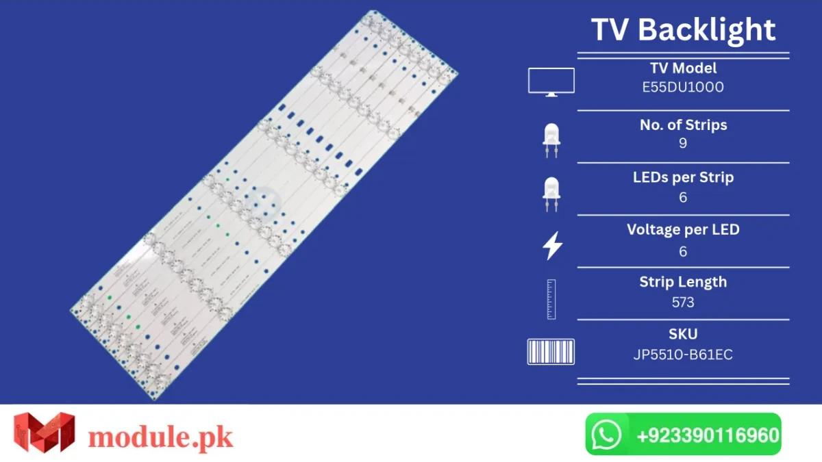 LED Backlight Strip China/TCL 55" - 6V - 573mm - CHINA 55 INCH CURVE, E55DU1000