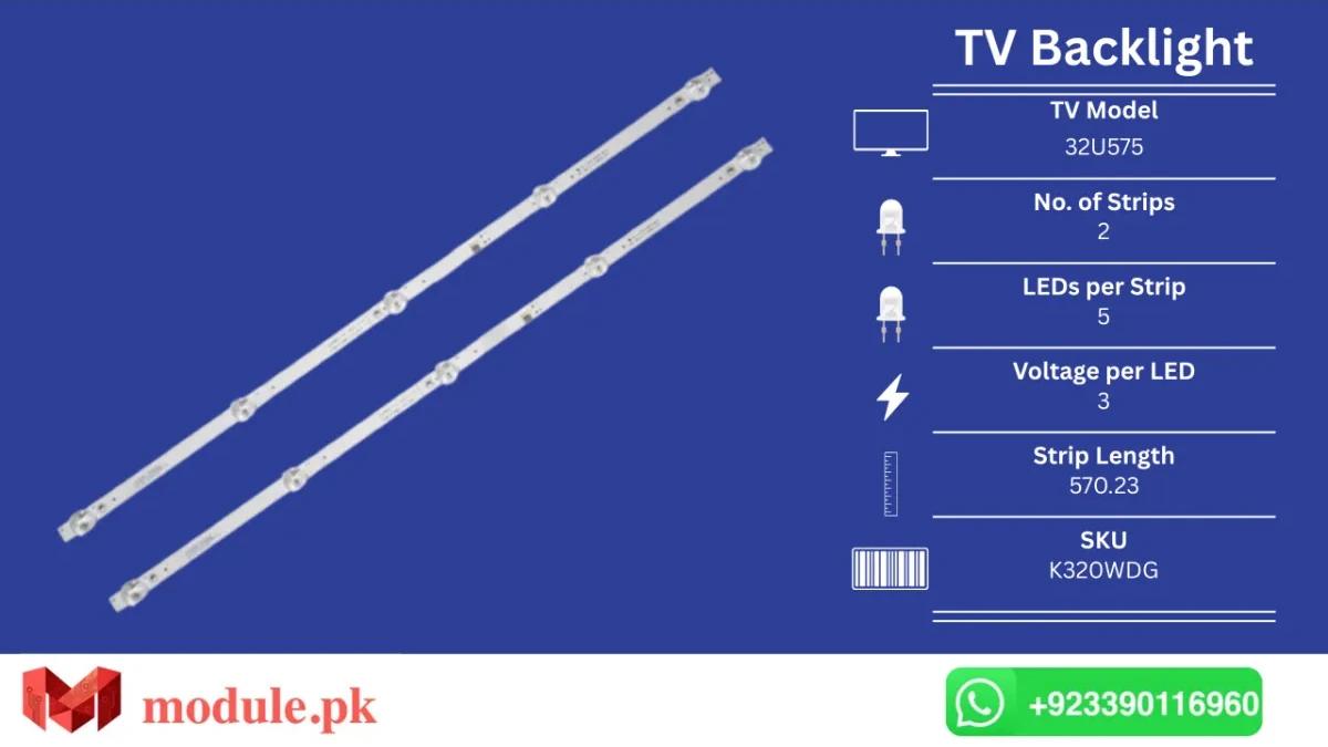 LED Backlight Strip Ecostar 32" - 3V - 570mm - 32U575