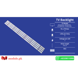 LED Backlight Strip Changhong 40" - 3V - 744mm - 40D2200, 40D2000, AC390E32, CH39L43A, LE39A309, Hitachi LB-C390X14-E3-A-G1-RF1
