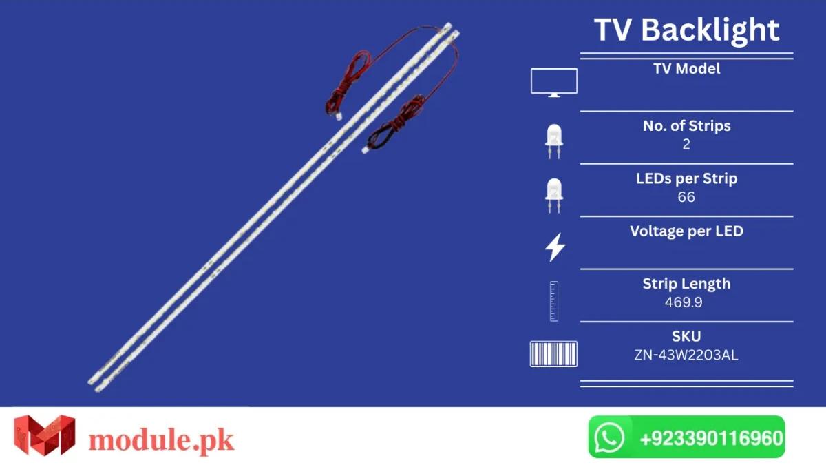 LED Backlight Edge-lit China 43" - 470mm - ZN-43W2203AL, XS-3067