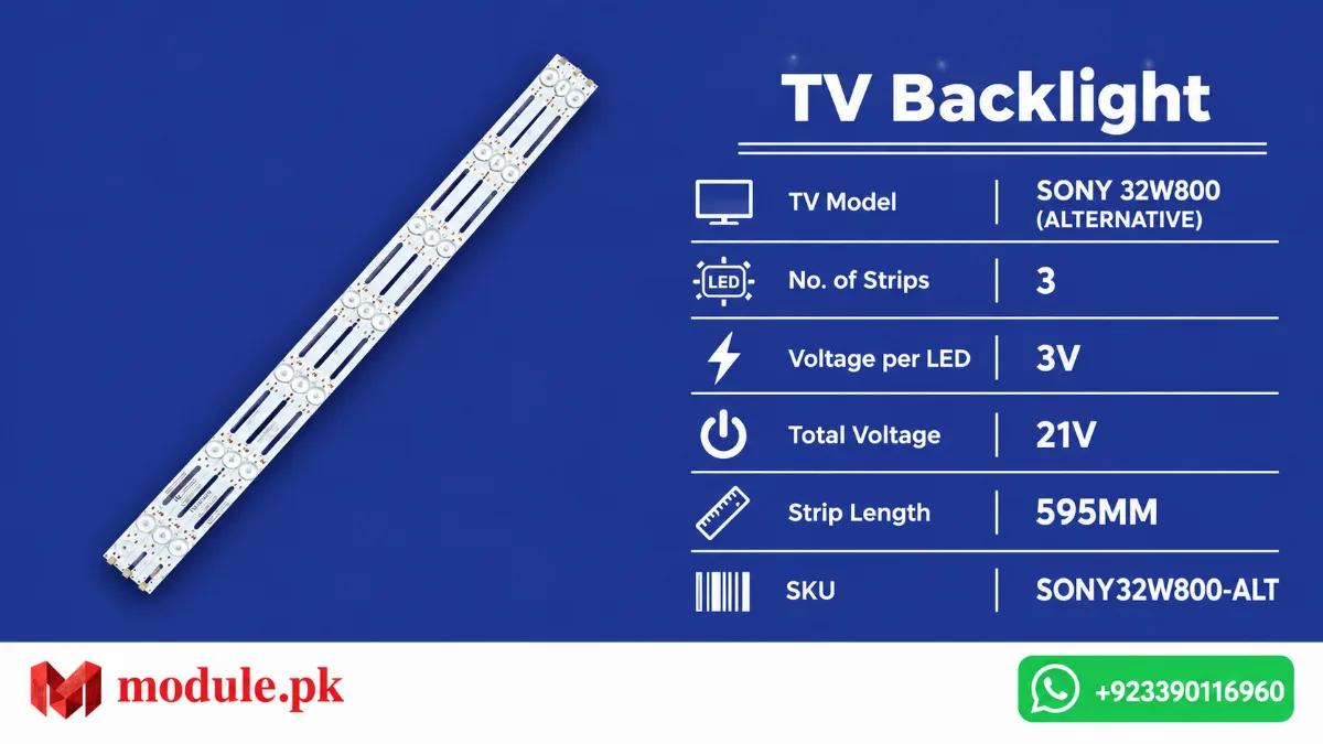 LED Backlight Strip Sony/China 32" - 3V - 595mm - KDL-32W800 (ALTERNATIVE)
