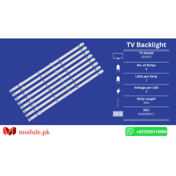 LED Backlight Strip Ecostar 43" - 6V - 390mm - CX-43U571, CARRY 43A500