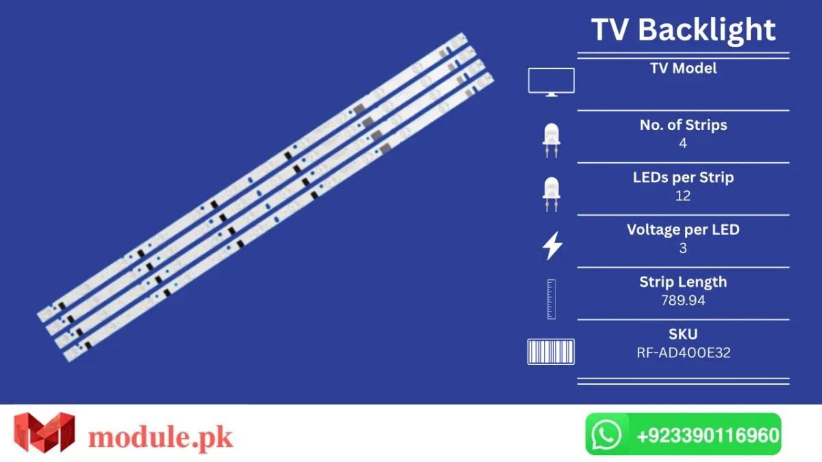 LED Backlight Strip China 40" - 3V - 790mm - CX400DLEDM, V390HJ5