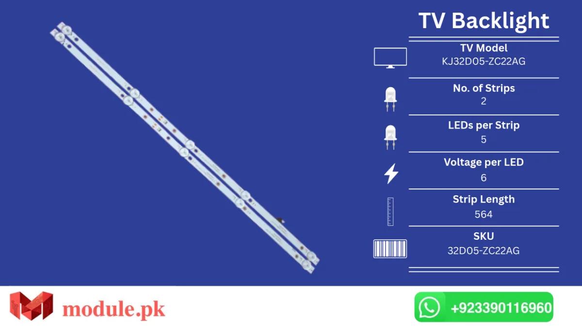 LED Backlight Strip Haier 32" - 6V - 564mm - KJ32D05-ZC22AG