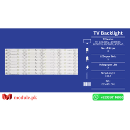 LED Backlight Strip TCL 40" - 3V - 407mm - PANASONIC TH-40A310M, 40B2800, 40B2810, 40B2880, 40D3AS