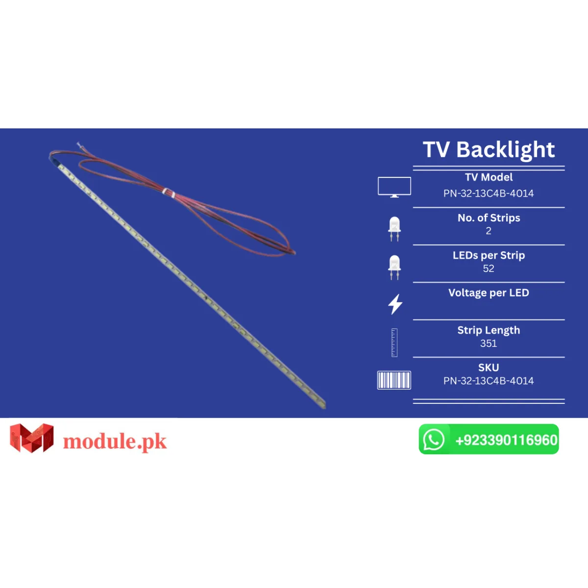 LED Backlight Edge-lit China 32" - 351mm - PN-32-13C4B-4014, CHINA 32 SLIM