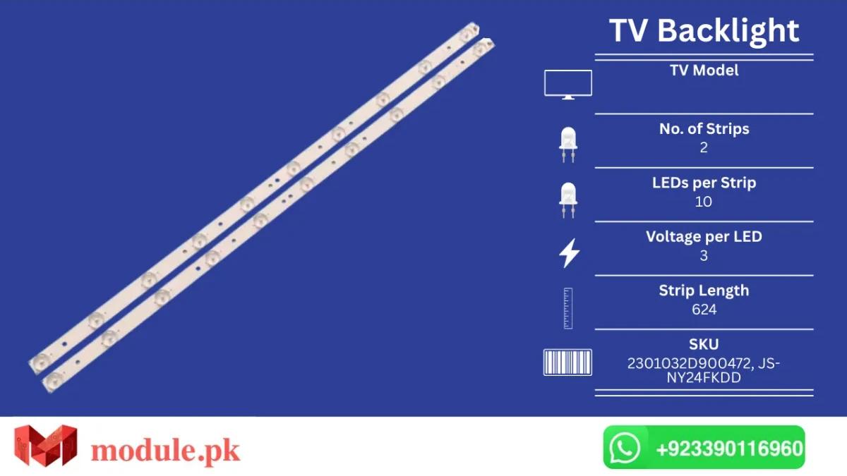 LED Backlight Strip China 32" - 3V - 624mm - 2301032D900472, JS-NY24FKDD