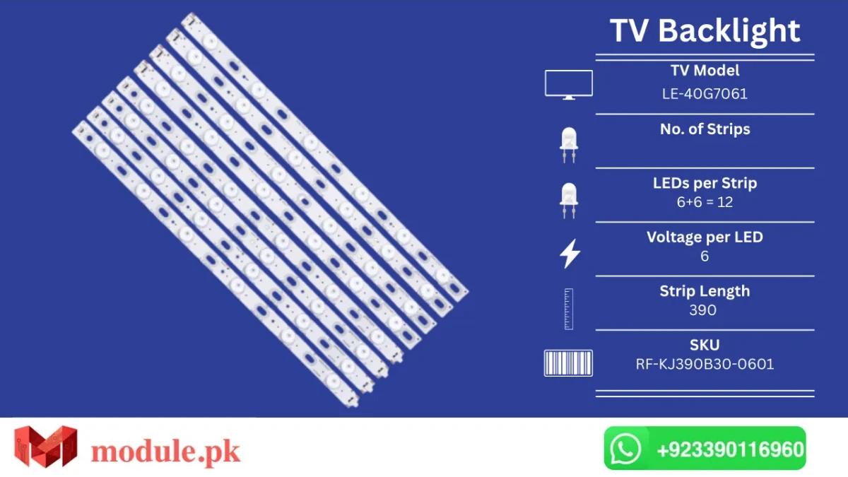 LED Backlight Strip Ecostar 40" - 6V - 390mm - CX-39U560, ORIENT LE-40G7061