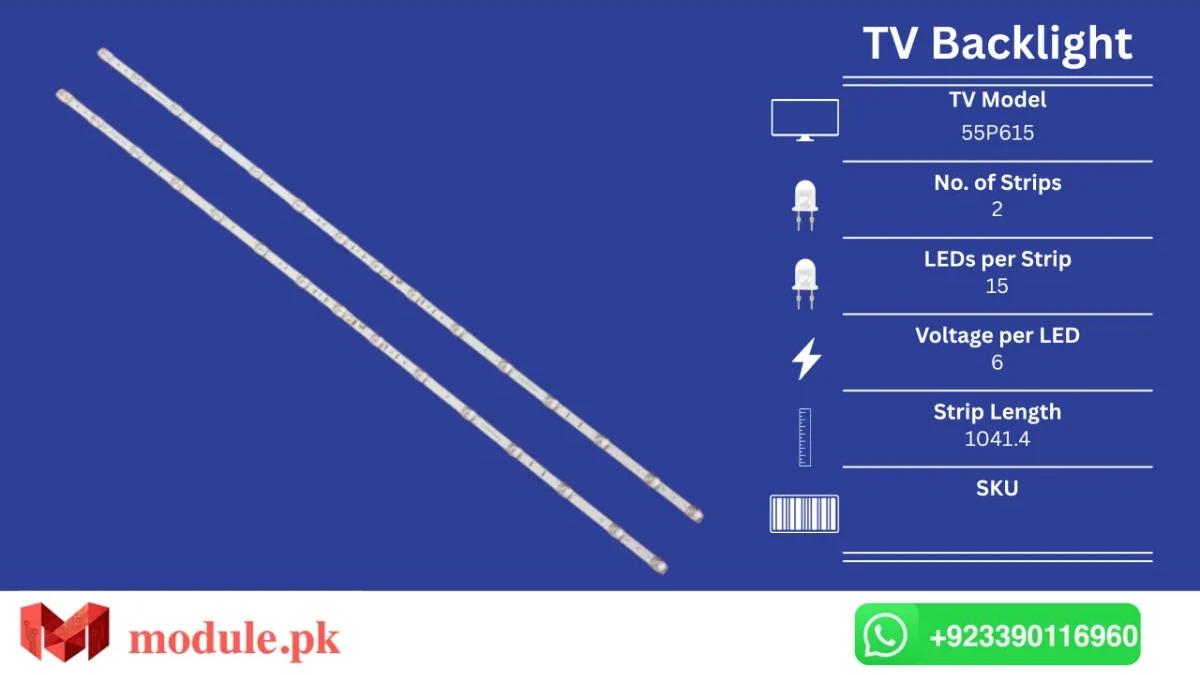 LED Backlight Strip TCL 55" - 6V - 1042mm - 55P615, 55P715, 55P725, 55F9, 55F8, 55P616, 55S20, 55S21, 55S435, 55S434, 55S433-CA