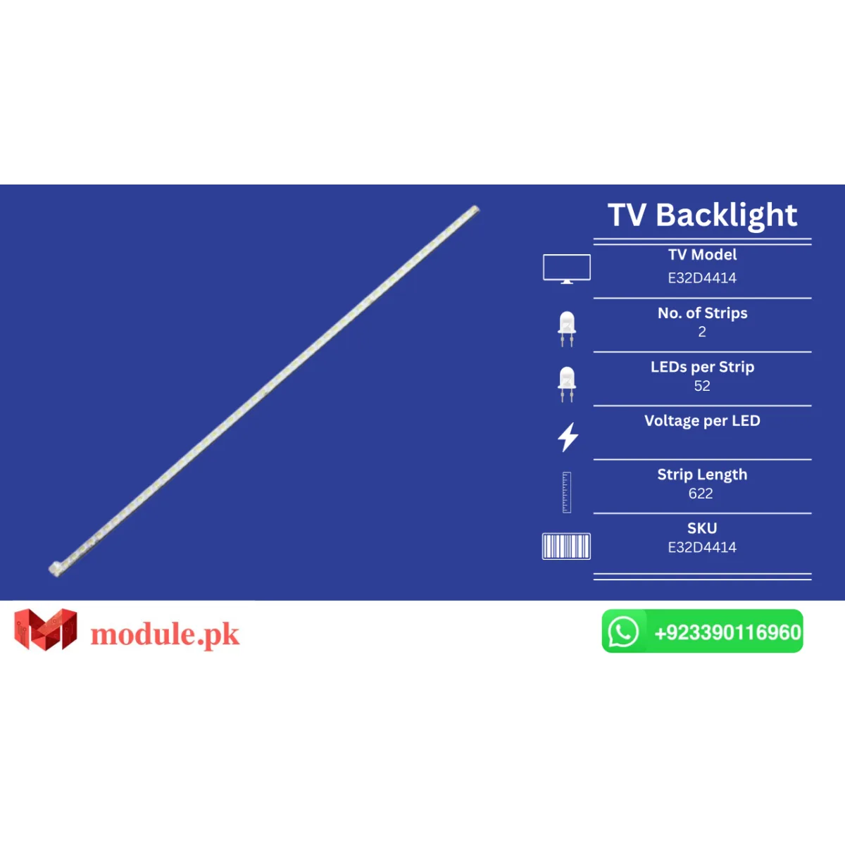 LED Backlight Edge-lit China 32" - 356mm - E32D4414, CHINA 32 INCH SLIM