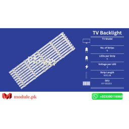 LED Backlight Strip China 55" - 3V - 500mm - HY-550E4, HY-A550E3, HX-50A55DW