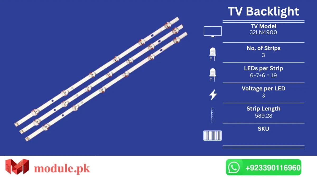 LED Backlight Strip LG 32" - 3V - 32LN4900, 32LN5120, 32LN5400, 32LN541