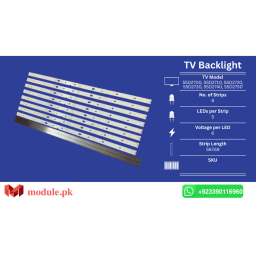 LED Backlight Strip TCL 55" - 6V - 568mm - 55D2700, 55D2710, 55D2720, 55D2730, 55D2740, 55D2750, 55FS3750, L55F3303B, D55A710, LD55A810L, L55S4700FS, L55F3800A, TOT_32F3800A