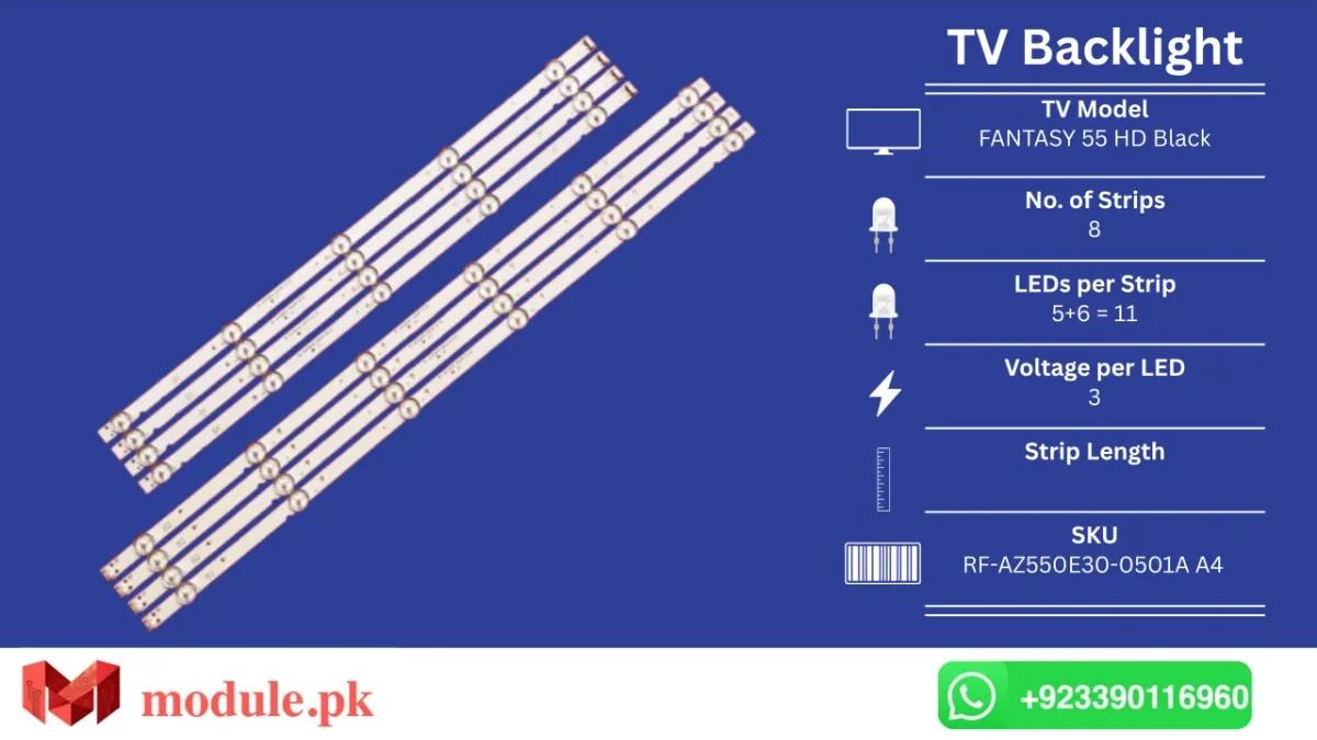 LED Backlight Strip Orient 55" - 3V - Orient FANTASY 55 HD Black, Orient TRUMPET 55 HD Black, 55UJ6000, 55UJ620V, 55M9, 55UJ6200, 55UJ6300, ZR- 1659