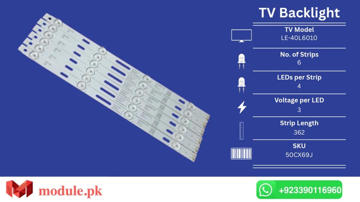 LED Backlight Strip Orient 40" - 3V - 362mm - LE-40L6010