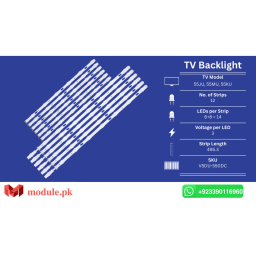 LED Backlight Strip Samsung 55" - 3V - 640+495mm - UA55KU6000K, UA55JU6000K, UA55JU6500K, UA55JU6600K, UA55MU6100K, UA55MU6300K