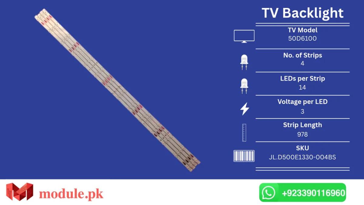 LED Backlight Strip China 50" - 3V - 978mm - 50D6100