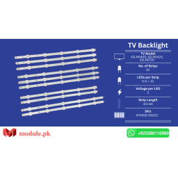 LED Backlight Strip LG 42" - 3V - 422mm - 42LN5400, 42LN5420, 42LN5720, 42LN542V, 42LN5403, 42LN541V, 42LN613V, 42LN5405, 42LA613V, 42LA6154