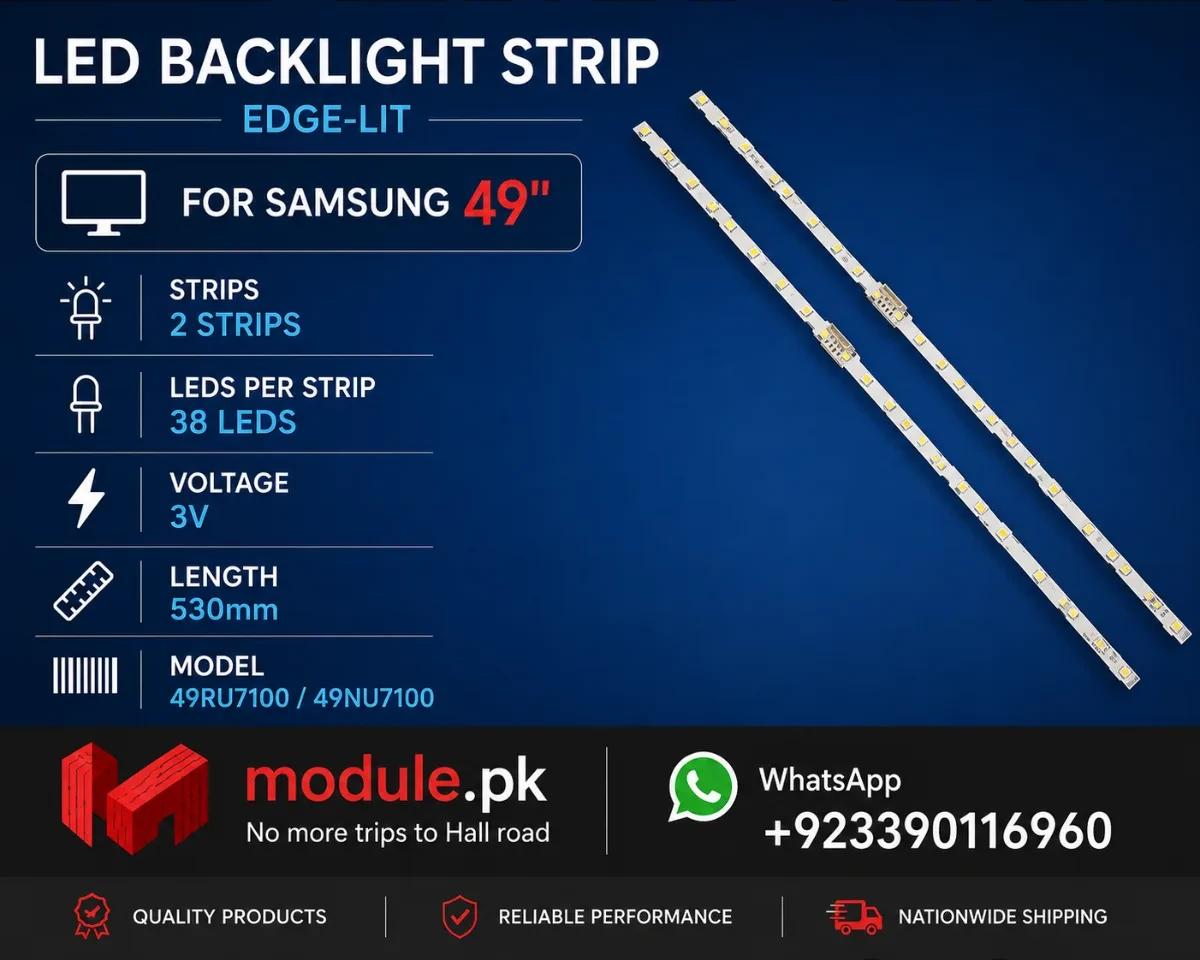 LED Backlight Edge-lit Samsung 49" - 6V - 533mm - 49NU7100, 49RU7100, UE49NU7100K, UE49NU7300, UE49NU7102