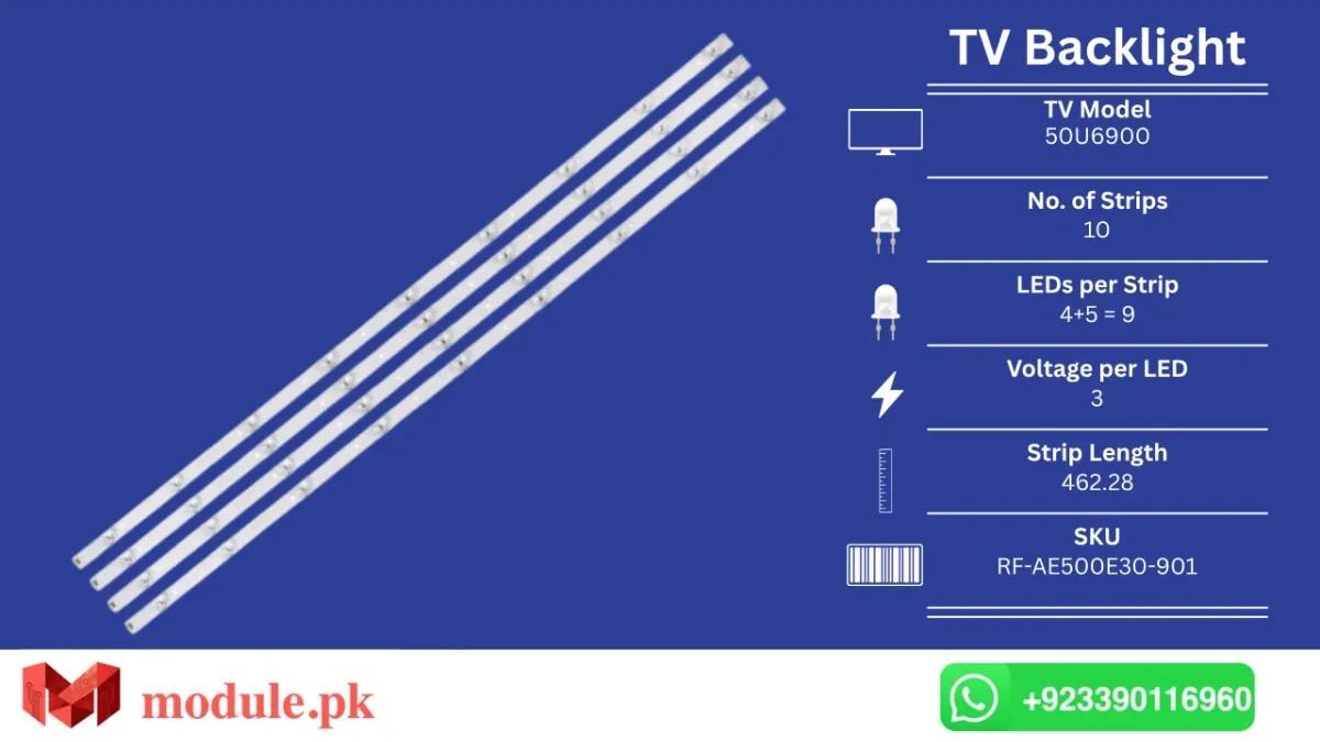 LED Backlight Strip Haier 50" - 3V - 980mm - 50U6900
