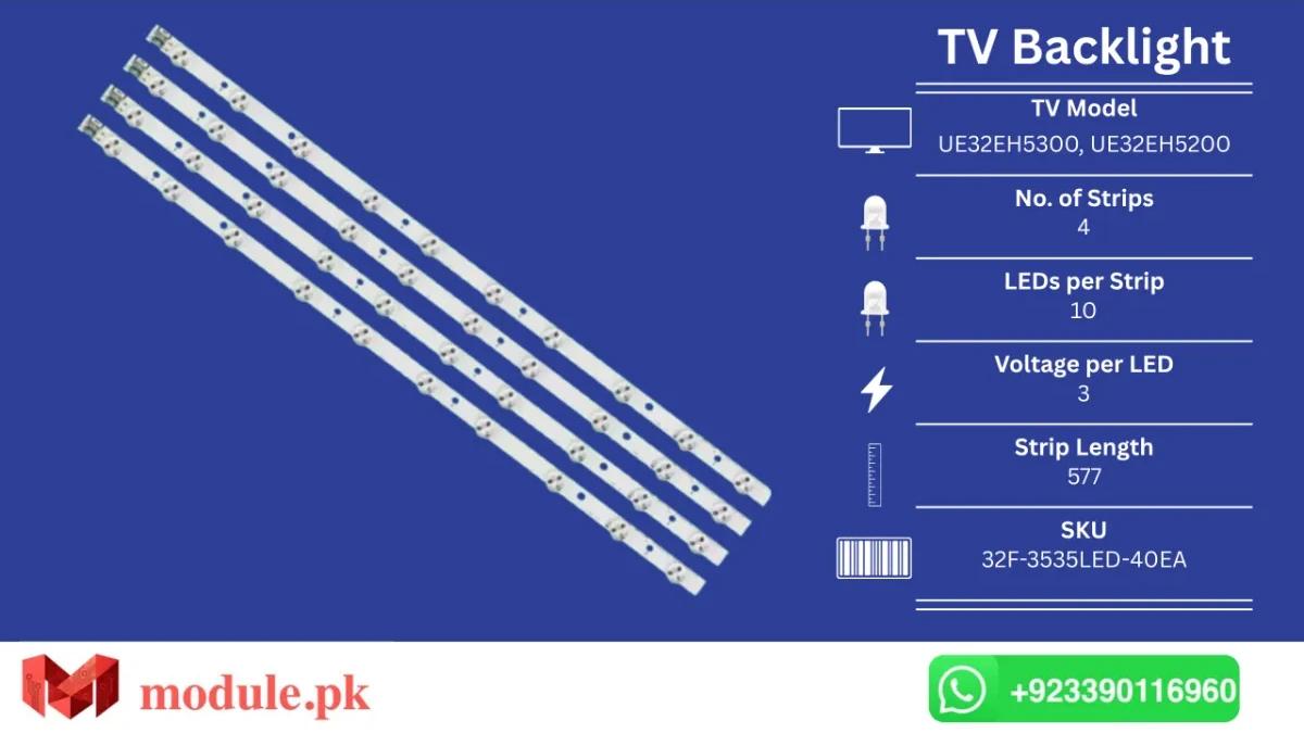 LED Backlight Strip Samsung 32" - 3V - 577mm - UE32EH5300, UE32EH5200