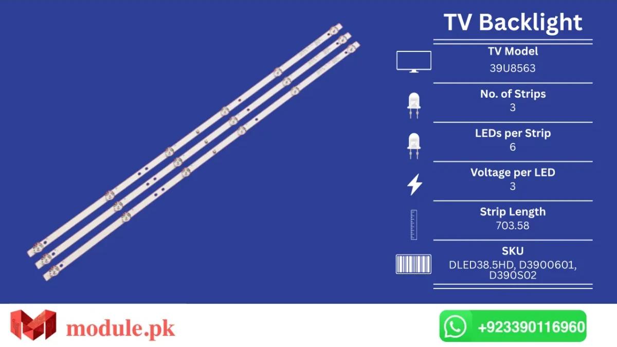 LED Backlight Strip Nobel 40" - 3V - 704mm - DLED38.5HD, D390S02