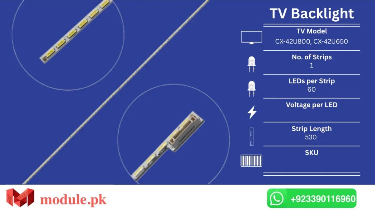 LED Backlight Edge-lit Ecostar 42" - 530mm - CX-42U800, CX-42U650
