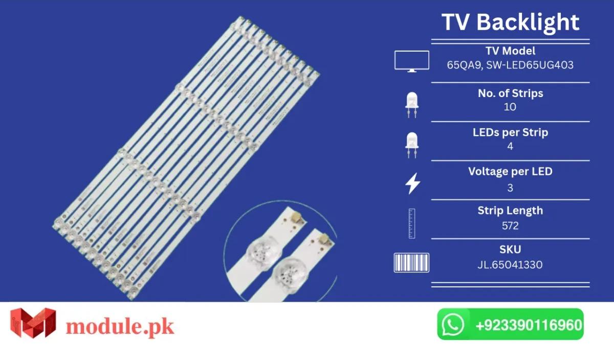 LED Backlight Strip MultyNet 65" - 3V - 572mm - 65QA9, SW-LED65UG403, U65H8051E/G, H-LED65GU7001
