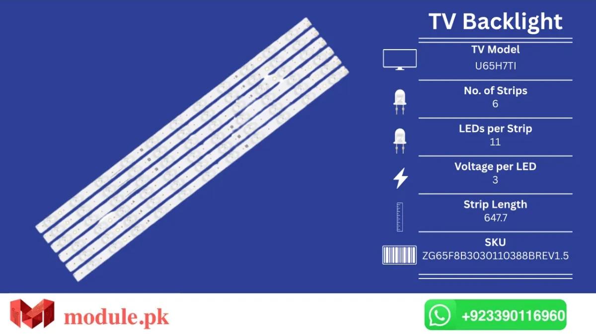 LED Backlight Strip Changhong 65" - 3V - 648mm - U65H7TI