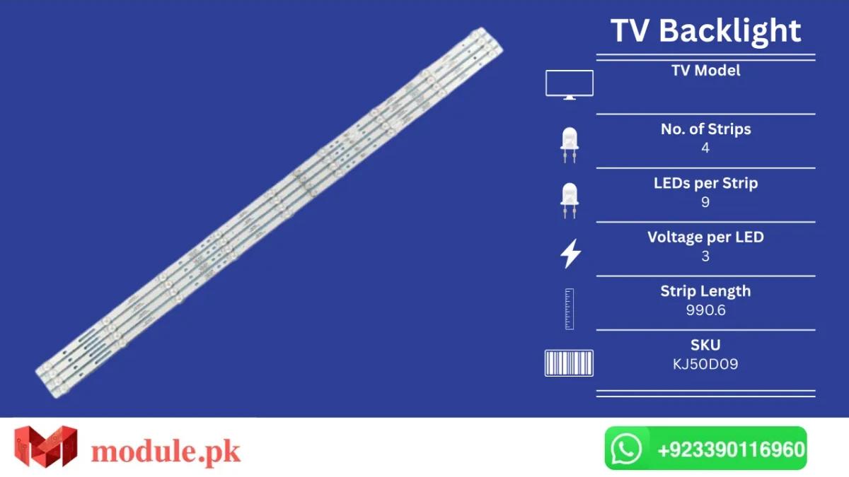 LED Backlight Strip China 50" - 3V - 991mm - KJ50D09