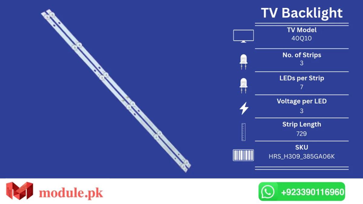 LED Backlight Strip Nobel 40" - 3V - 729mm - 40Q10