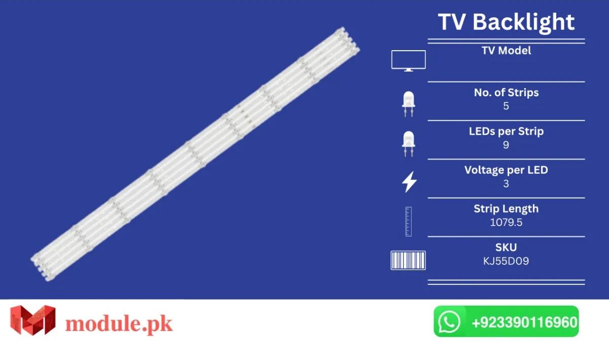 LED Backlight Strip Nobel 55" - 3V - 1080mm - KJ55D09