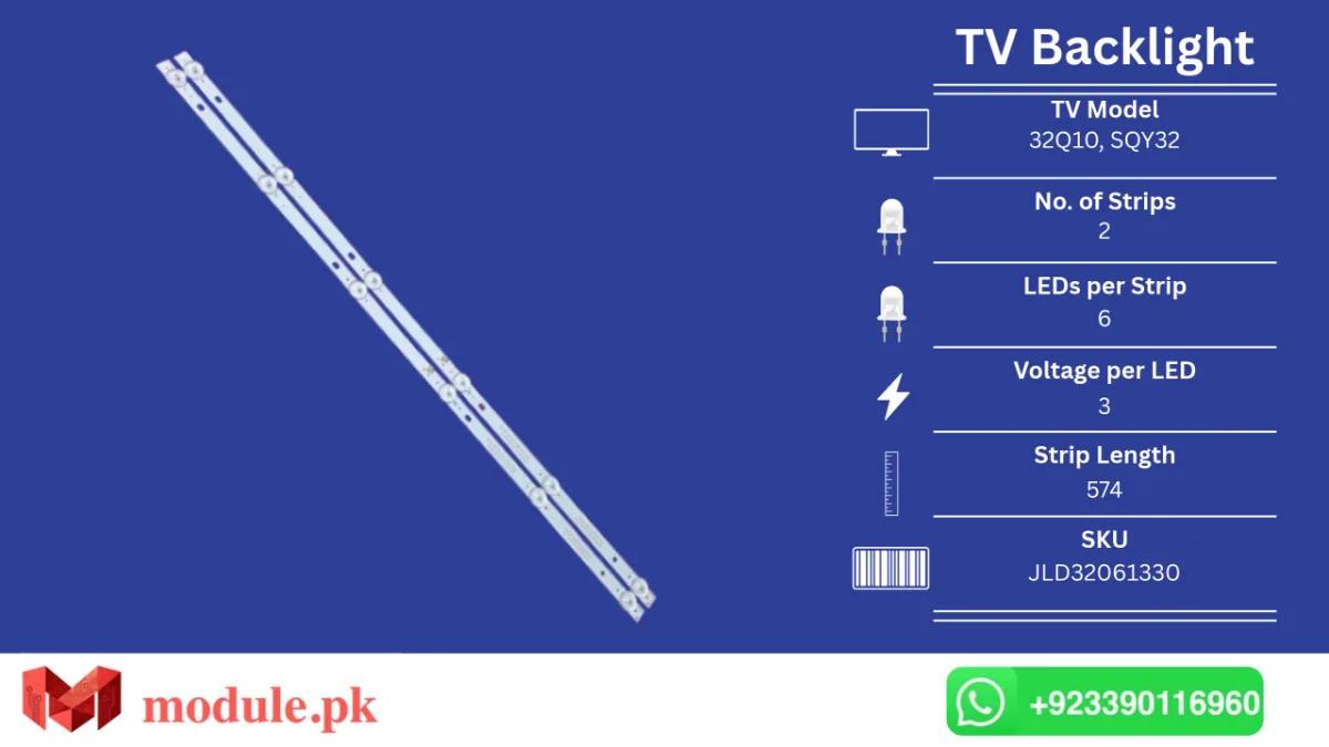 LED Backlight Strip Nobel 32" - 3V - 574mm - 32Q10, SQY32