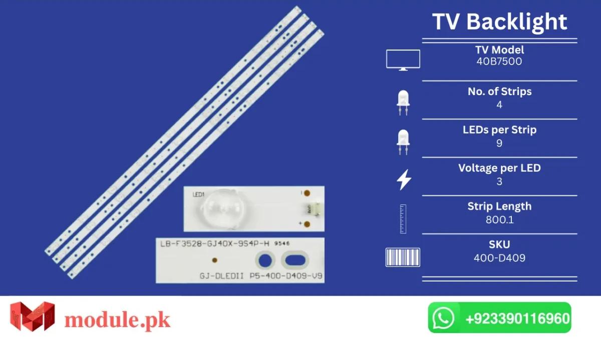 LED Backlight Strip Haier 40" - 3V - 800mm - 40B7500