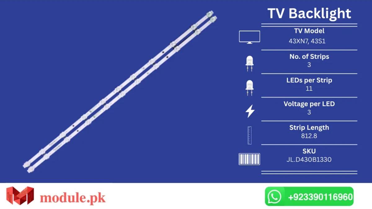LED Backlight Strip MultyNet 43" - 3V - 810mm - 43XN7, 43S1, LED43FS5004, LED43FU7004, 43DM6700, 43DM7600